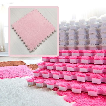 Παζλ Δαπέδου | Fluffy Carpet - Ροζ (10τμχ)