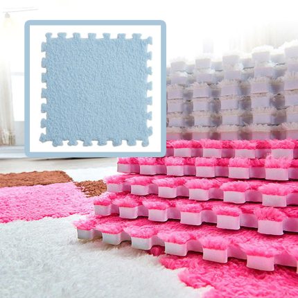Παζλ Δαπέδου | Fluffy Carpet – Γαλάζιο (10τμχ)